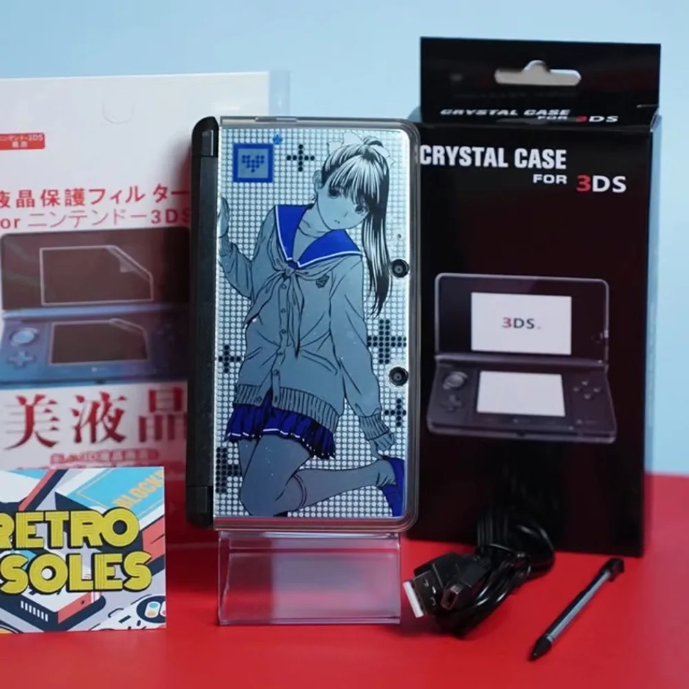 Nintendo 3DS with Anime Art and Black Accents